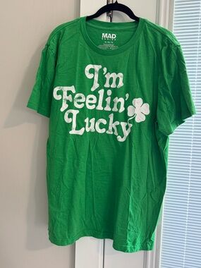 MAD Engine Green Graphic Tee with White Print